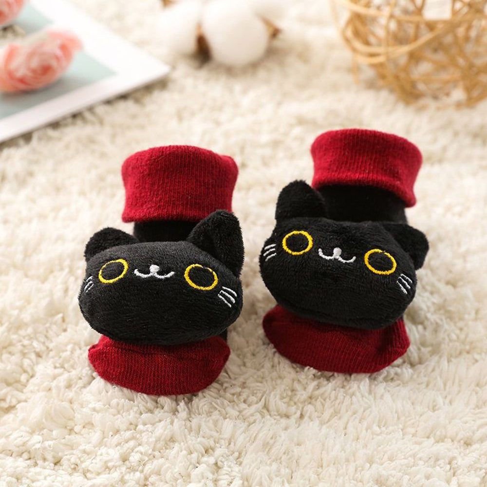 Cute Super Cute Plus Velvet Warm Non-slip Baby Floor Toddler Doll Socks