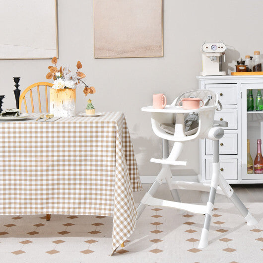 4-in-1 Convertible Baby High Chair with Aluminum Frame-Gray - Color: Gray