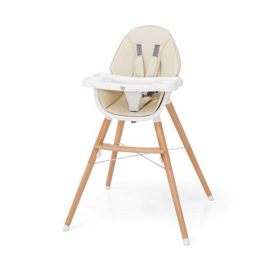 Baby High Chair with Dishwasher Safe Tray-Beige - Color: Beige