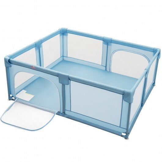 Baby Playpen Extra Large Kids Activity Center Safety Play-Blue - Color: Blue