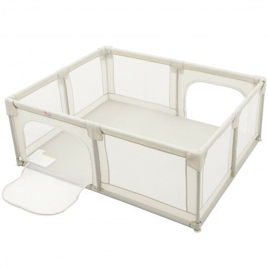 Baby Playpen Extra Large Kids Activity Center Safety Play-White - Color: White