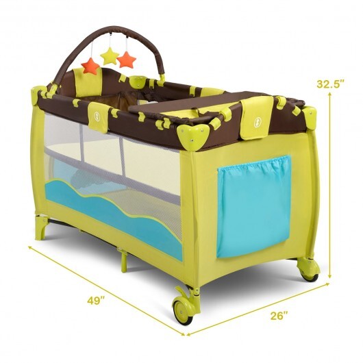 Green Portable Baby Crib Infant Bassinet Bed - Color: Green