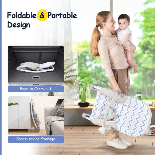 2-in-1 Baby Bouncer with 3-Level Adjustable Backrest-Gray - Color: Gray