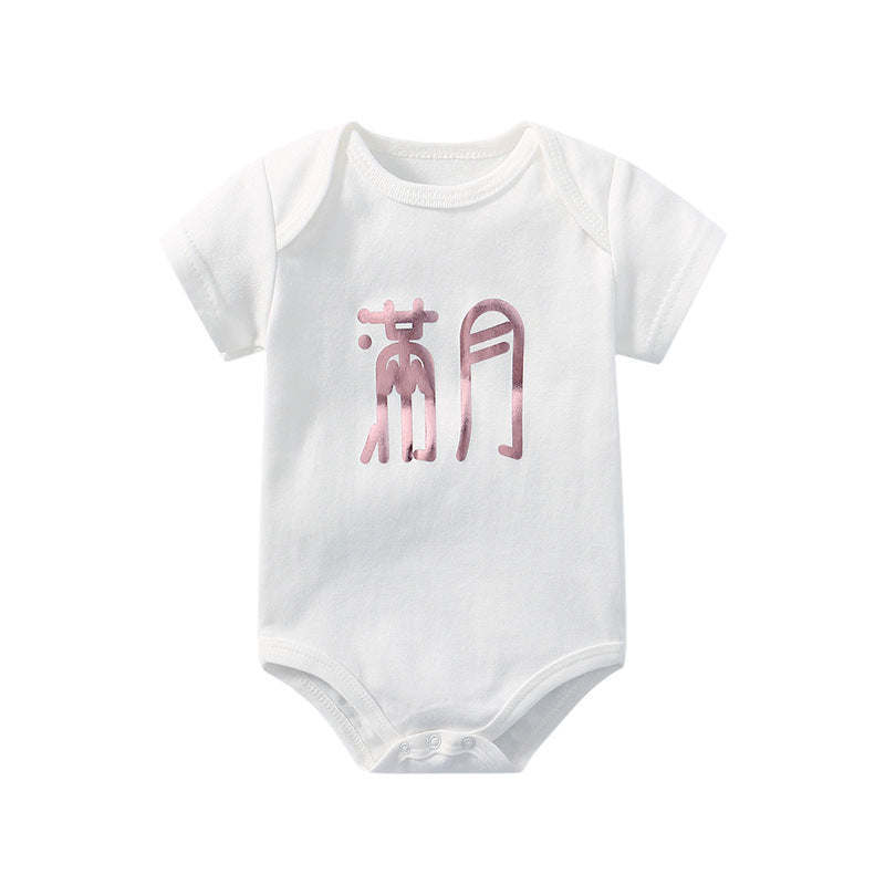 Baby Solid Color Printed Pattern Cute Triangle Onesies