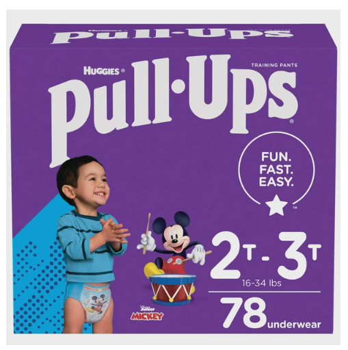 Pull-Ups Boys' Potty Training Underwear Size 4; 2T-3T; 78 Ct