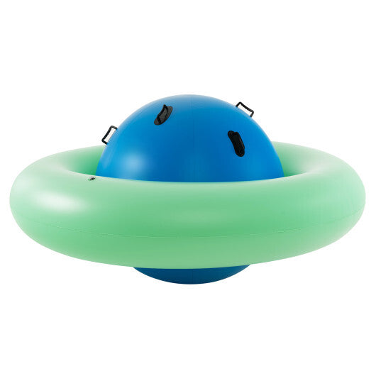 7.5 Foot Giant Inflatable Dome Rocker Bouncer with 6 Built-in Handles for Kids-Green - Color: Green
