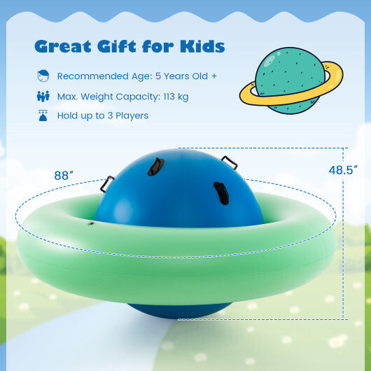 7.5 Foot Giant Inflatable Dome Rocker Bouncer with 6 Built-in Handles for Kids-Green - Color: Green