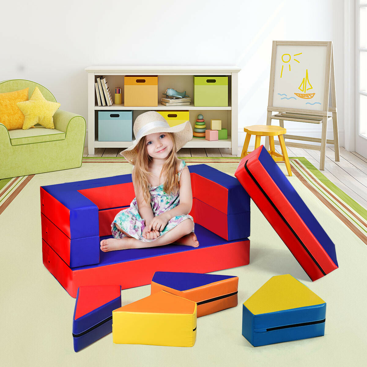 4-in-1 Crawl Climb Foam Shapes Toddler Kids Playset - Color: Multicolor