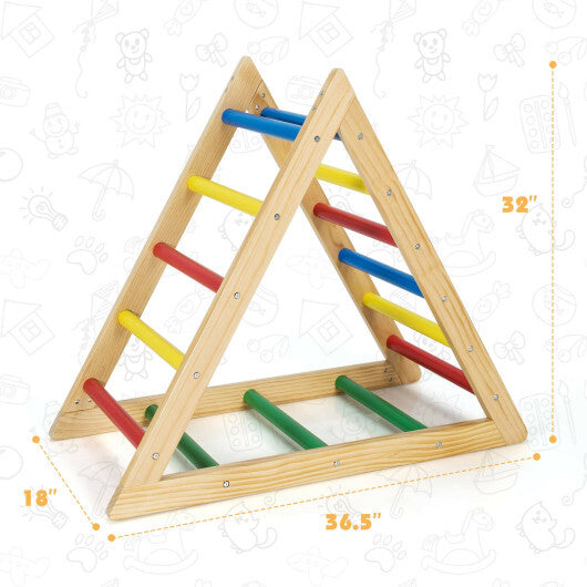 Climbing Triangle Ladder with 3 Levels for Kids-Multicolor - Color: Multicolor