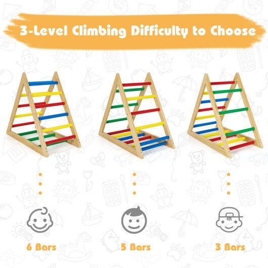 Climbing Triangle Ladder with 3 Levels for Kids-Multicolor - Color: Multicolor
