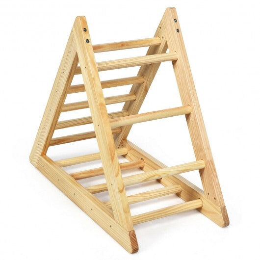 Wooden Triangle Climber for Toddler Step Training - Color: Natural