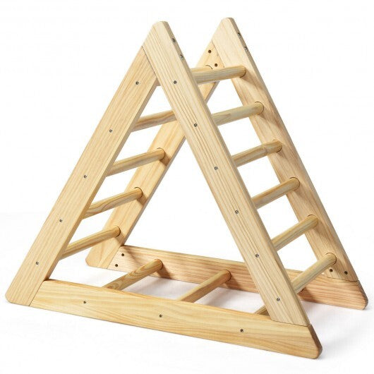 Wooden Triangle Climber for Toddler Step Training - Color: Natural