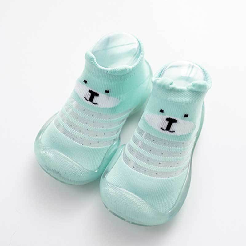 Color: Ice silk green, Size: Size24 - Baby Footwear, Ultra-Thin, Breathable, Non-Slip, Soft-Soled, Waterproof Floor Shoes