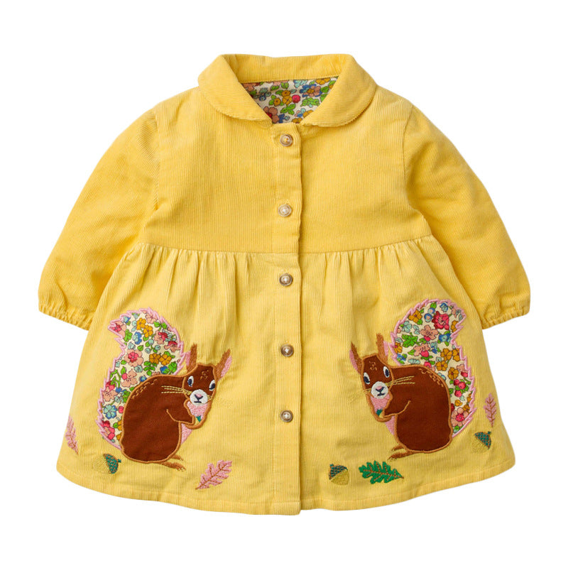 Open-chested Children's Skirt Corduroy Long-sleeved Girls Skirt