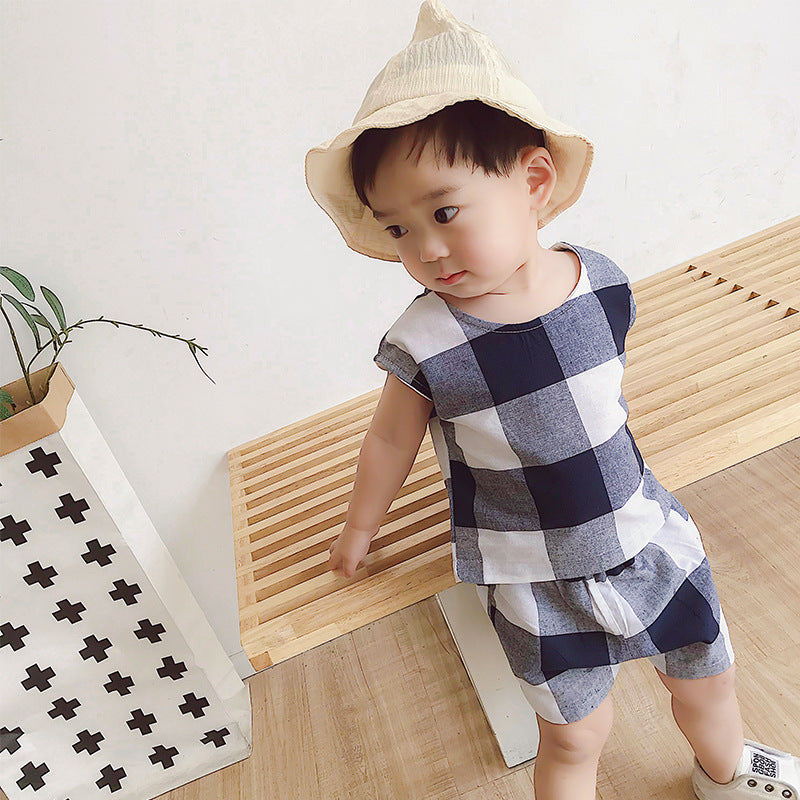 Children's casual sleeveless two-piece suit