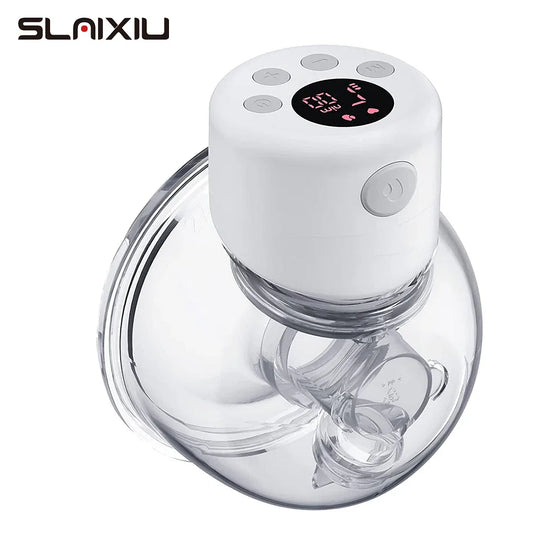 Color: Light Blue - S12 Portable Electric Breast Pump Silent Wearable Automatic Milker LED Display USB Rechargable Hands-Free Portable Milker NO BPA