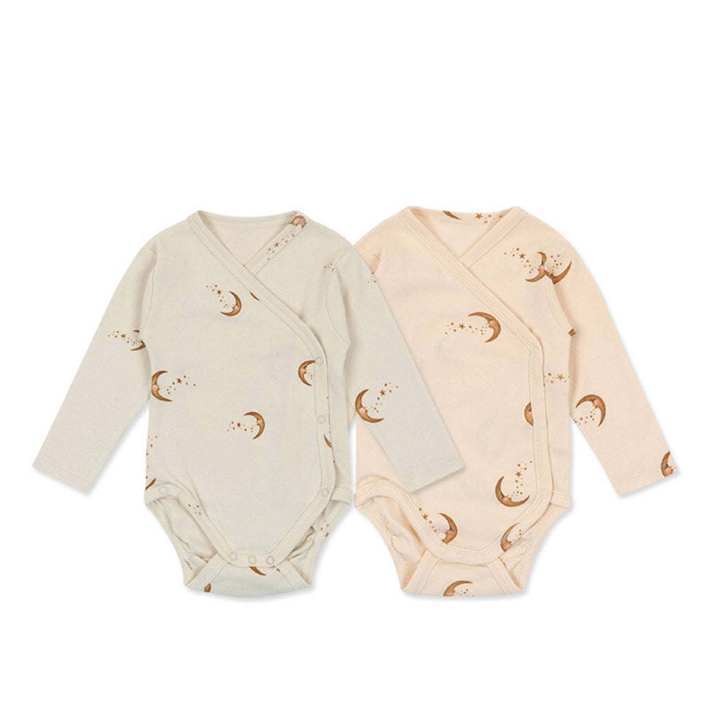 Baby Print Pattern Side Button Design Long Sleeve Comfy Onesies