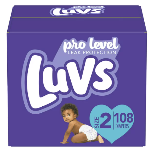 Luvs Pro Level Overnight Soft Wetness Indicator Diapers - Size 2, 108 Count