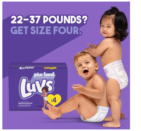 Luvs Pro Level Leak Protection Diapers Size 4, 29 Count