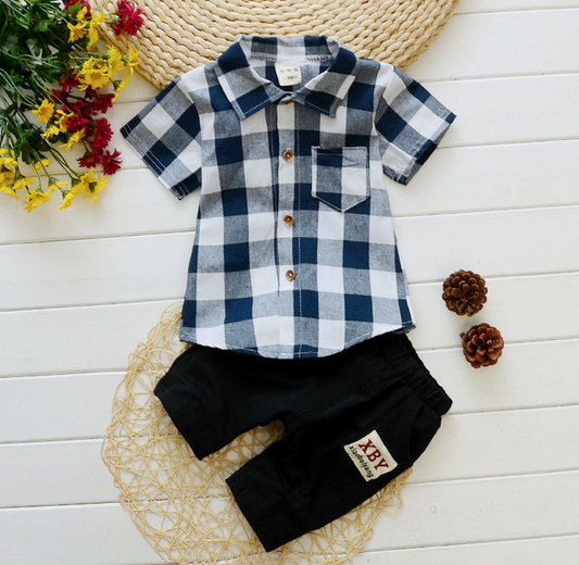 Color: Blue shirt, Size: 90cm - 2021 summer baby boys outfits sports