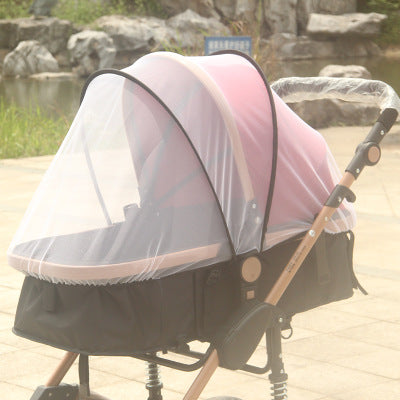 Color: Black border - Increase baby stroller nets Baby stroller encryption full cover nets General dustproof and anti-mosquito