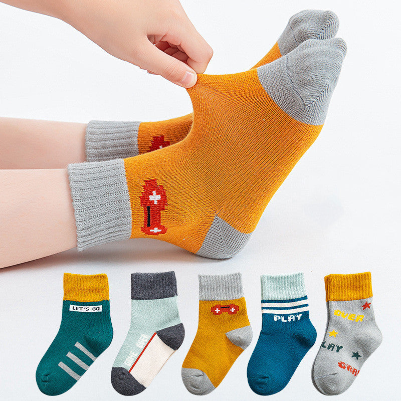 Autumn and winter children's socks cotton in tube baby socks