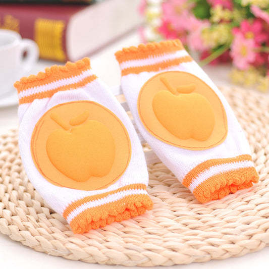 Color: Orange, Kid Sock Size: 13X9CM - Sponge Baby Crawling Toddler Anti-fall Knock-proof Elbow Socks