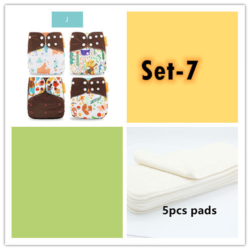 Specification: Set 7 - Washable Eco-friendly Cloth Diaper Ecological Adjustable Nappy Reusable Diaper