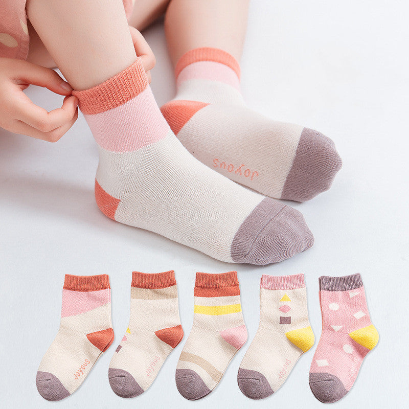 Autumn and winter children's socks cotton in tube baby socks