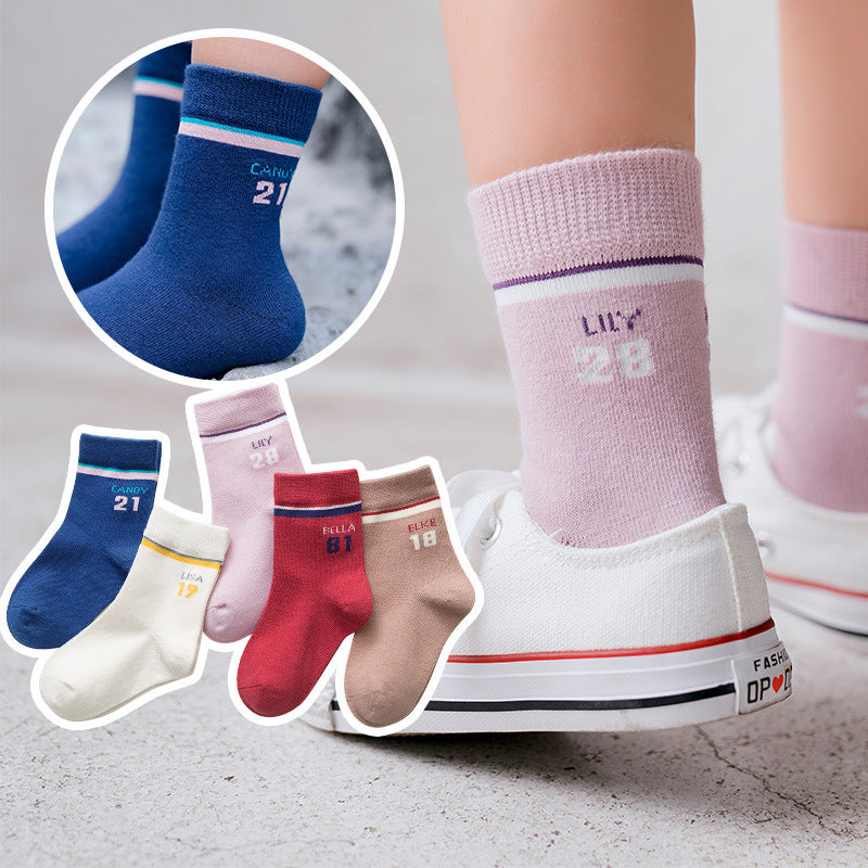 Package post autumn and winter children's socks sports socks 5 pairs