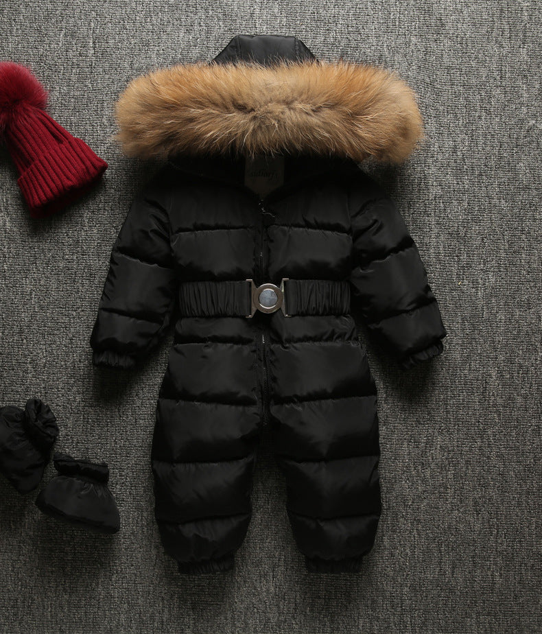 Color: Black, Size: 80cm - Siamese down jacket