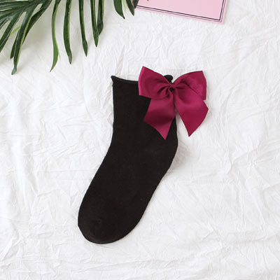 Back bow cotton socks