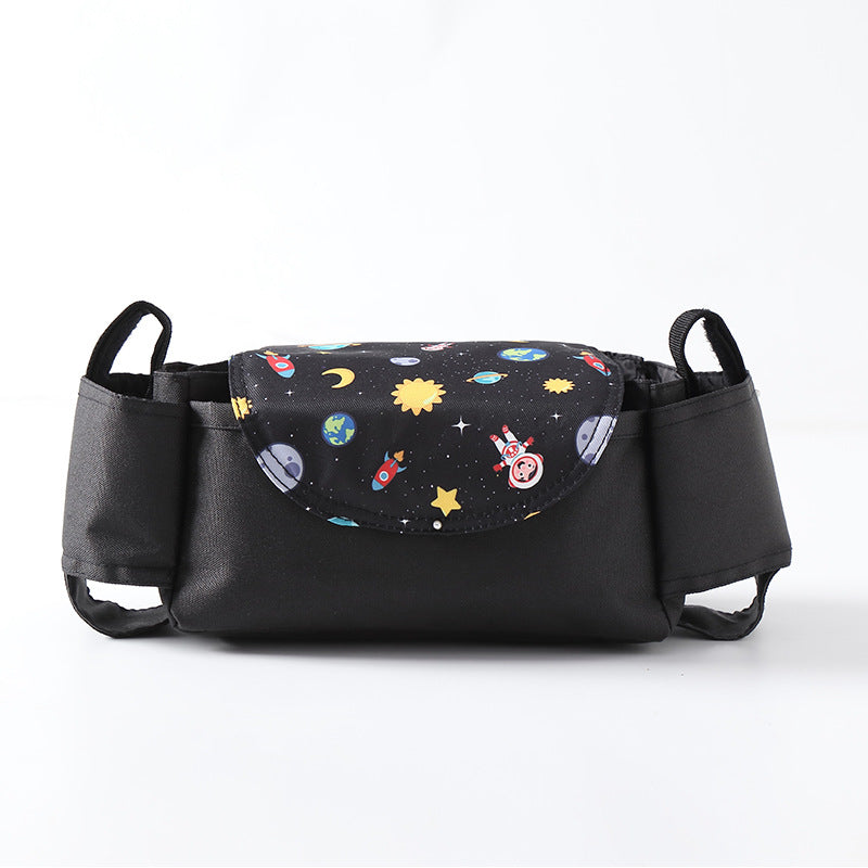 Color: Black starry sky - Multifunction Baby Stroller Bag Organizer Maternity Nappy Bag Stroller Accessories Cup wheelchair bag