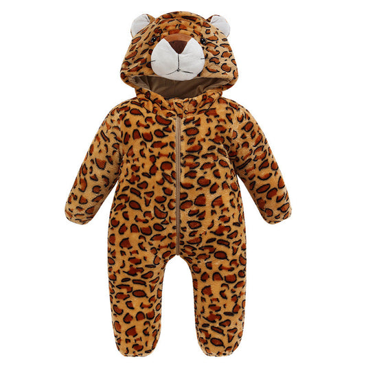 Color: Cheetah, Appropriate Height: 0 to 6 - Baby Rompers Winter Autumn Clothes