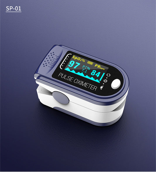 Color: Blue - Portable Blood Oxygen Monitor Finger Pulse Oximeter