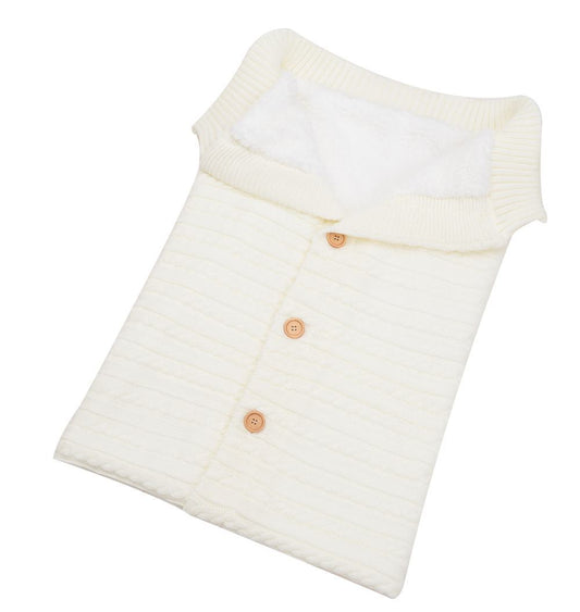 Color: White2 - Baby Thickened Plus Velvet Warm Sleeping Bag