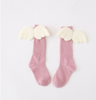 Color: Pink, Kid Sock Size: 7 10years old - Wing socks