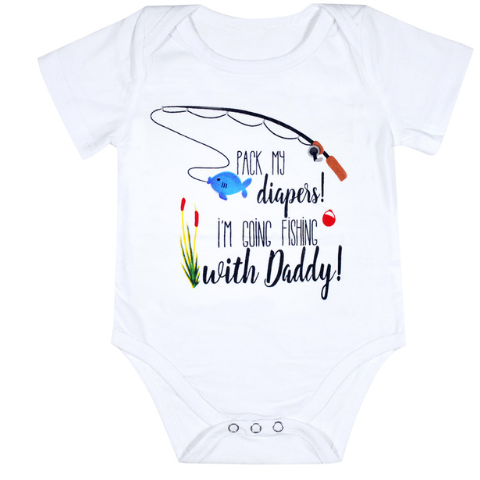 Color: White1, Size: 70cm - 2021 Newborn Baby Clothes Funny 1st Birthday Daddy Letter White Short Sleeve Baby Bodysuits Tiny Cotton Baby Clothes Onesie (China)