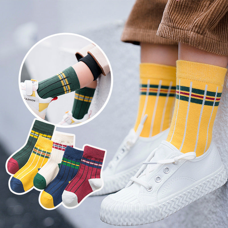 Package post autumn and winter children's socks sports socks 5 pairs