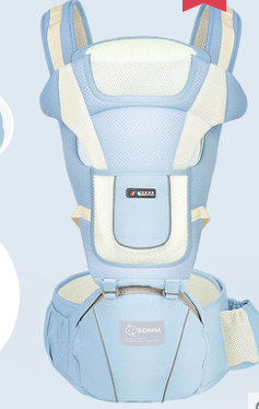 Color: Blue Style3 - Baby sling waist stool front holding multi-function baby child seat stool four seasons universal babies artifact before and after dual-use