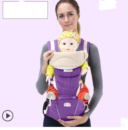 Color: Purple - Baby sling waist stool front holding multi-function baby child seat stool four seasons universal babies artifact before and after dual-use