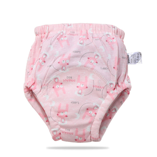 Color: Bunny, Size: 90 - Baby training learning pants baby gauze diaper pants