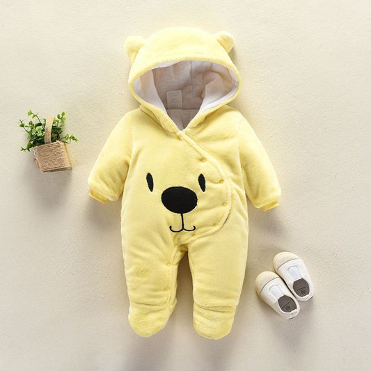 Color: Yellowa, Size: 9m - Autumn and winter newborn climbing suit