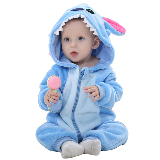 Color: Blue star, Appropriate Height: 6 to 12 - Baby Rompers Winter Autumn Clothes