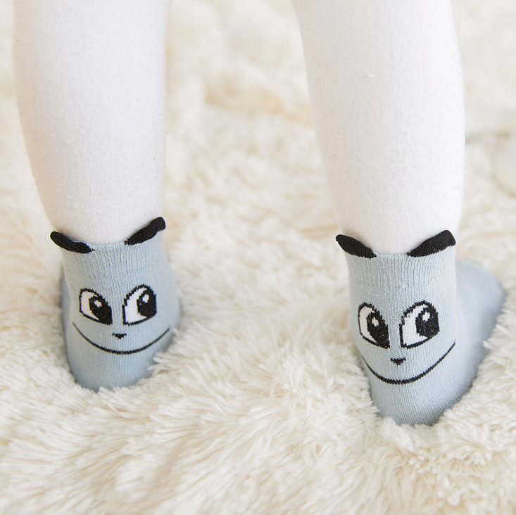 Color: Blue eyes, Size: M - New Arrival Newborn Socks Cartoon Cotton Baby Socks No-slip Infant Cotton Socks