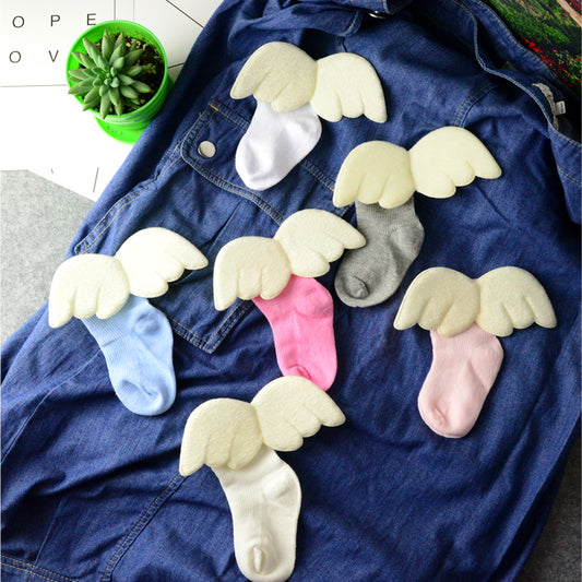 Children's Boneless Socks Angel Children's Socks Thin Solid Color Cotton Socks