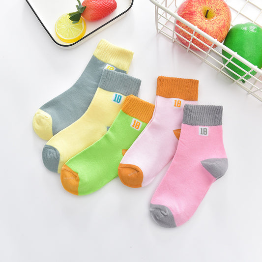 style: C, Size: L - Children's Tube Socks Cute Striped Baby Bear Floor Socks