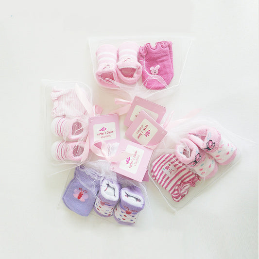 Newborn Baby Gloves And Socks Set Gift Box