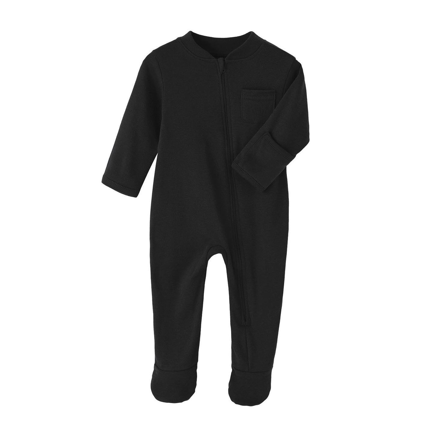 Color: Black, Child size: 12M - Newborn Clothes Long-Sleeved Baby Onesies