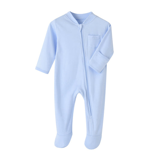 Color: Blue, Child size: 6M - Newborn Clothes Long-Sleeved Baby Onesies